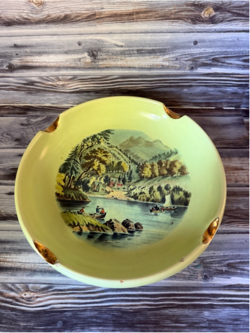 Vintage Holland Mold large hand painted ashtray